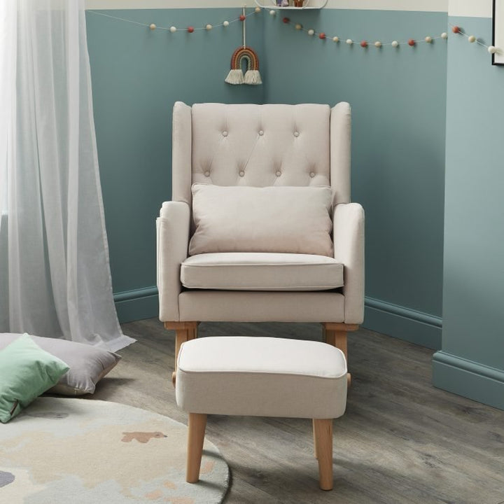 Babymore Lux Nursing Chair with Footstool – Cream