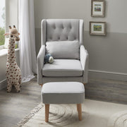 Babymore Lux Nursing Chair with Footstool – Grey