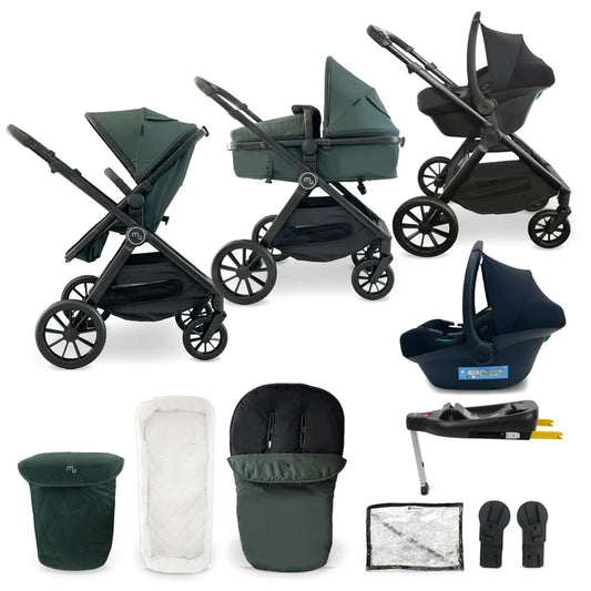 My Babiie MB220 3in1 + Base Travel System - Forest Green