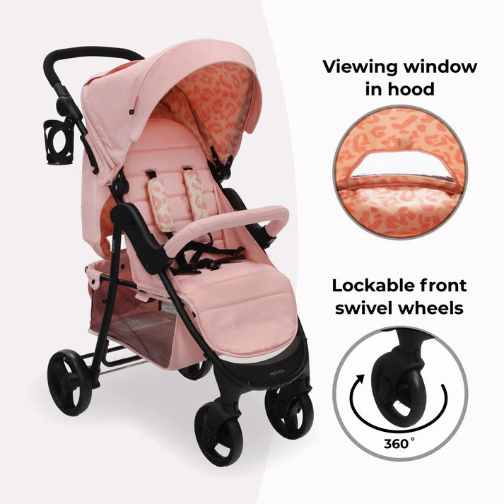 My Babiie MB30 Plus Pushchair - Pink Leopard