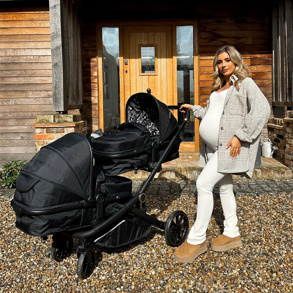 My Babiie MB33 Dani Dyer Black Leopard Tandem Pushchair