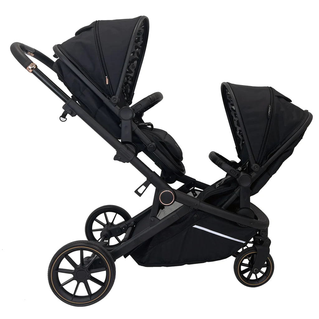 My Babiie MB33 Dani Dyer Black Leopard Tandem Pushchair