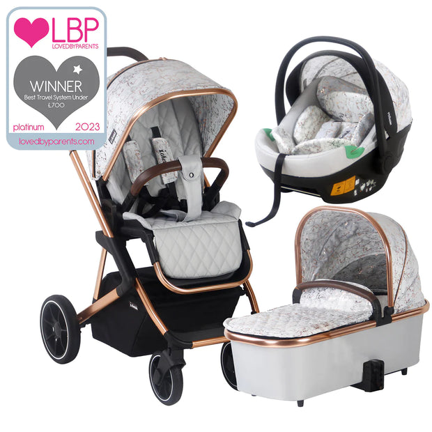 My Babiie MB500i Dani Dyer Rose Gold Marble iSize Travel System