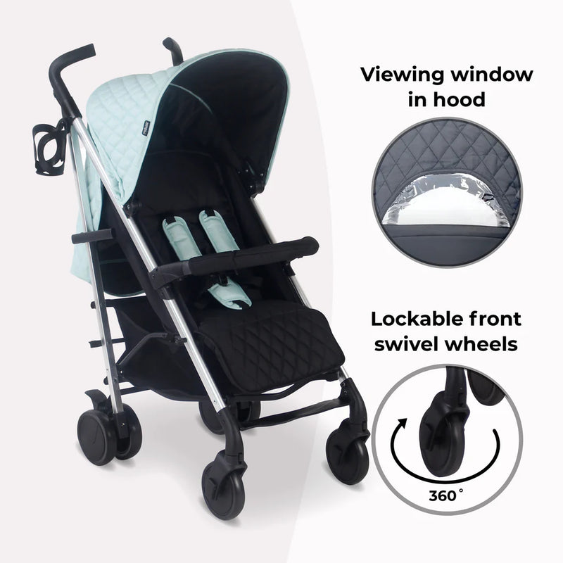 My Babiie MB51 Plus Stroller - Quilted Aqua