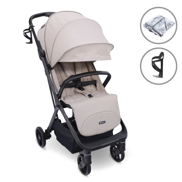 My Babiie MBX7 Plus Auto-Fold Stroller - Camel