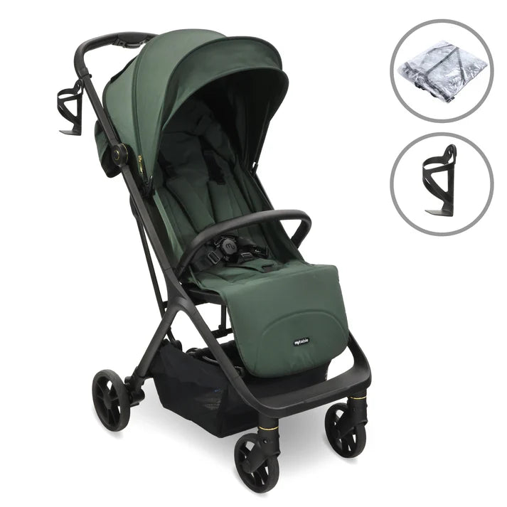 My Babiie MBX7 Auto Fold Compact Stroller - Forest Green