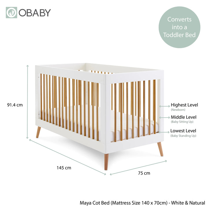 Obaby Maya 2 Piece Room Set - White/Natural