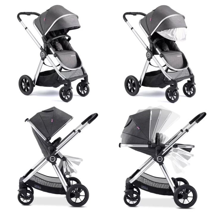 Babymore Memore V2 Travel System 13 Piece Pecan i-Size – Chrome