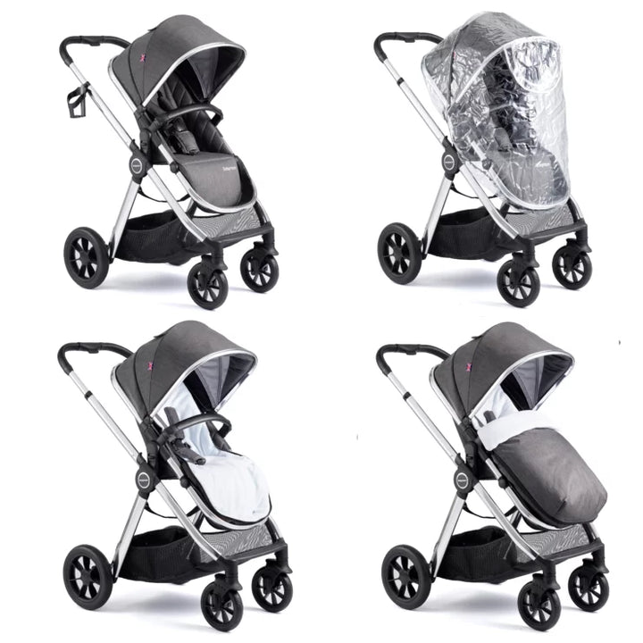 Babymore Memore V2 Travel System 13 Piece Pecan i-Size – Chrome