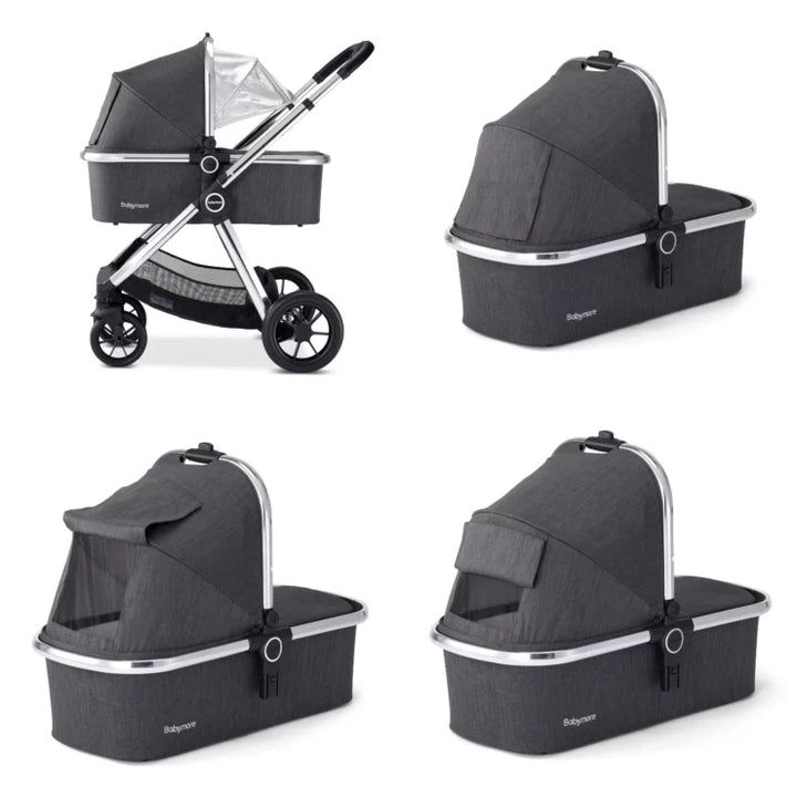 Babymore Memore V2 Travel System 13 Piece Pecan i-Size – Chrome