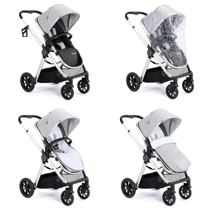 Babymore Memore V2 Travel System 13 Piece Pecan i-Size – Silver