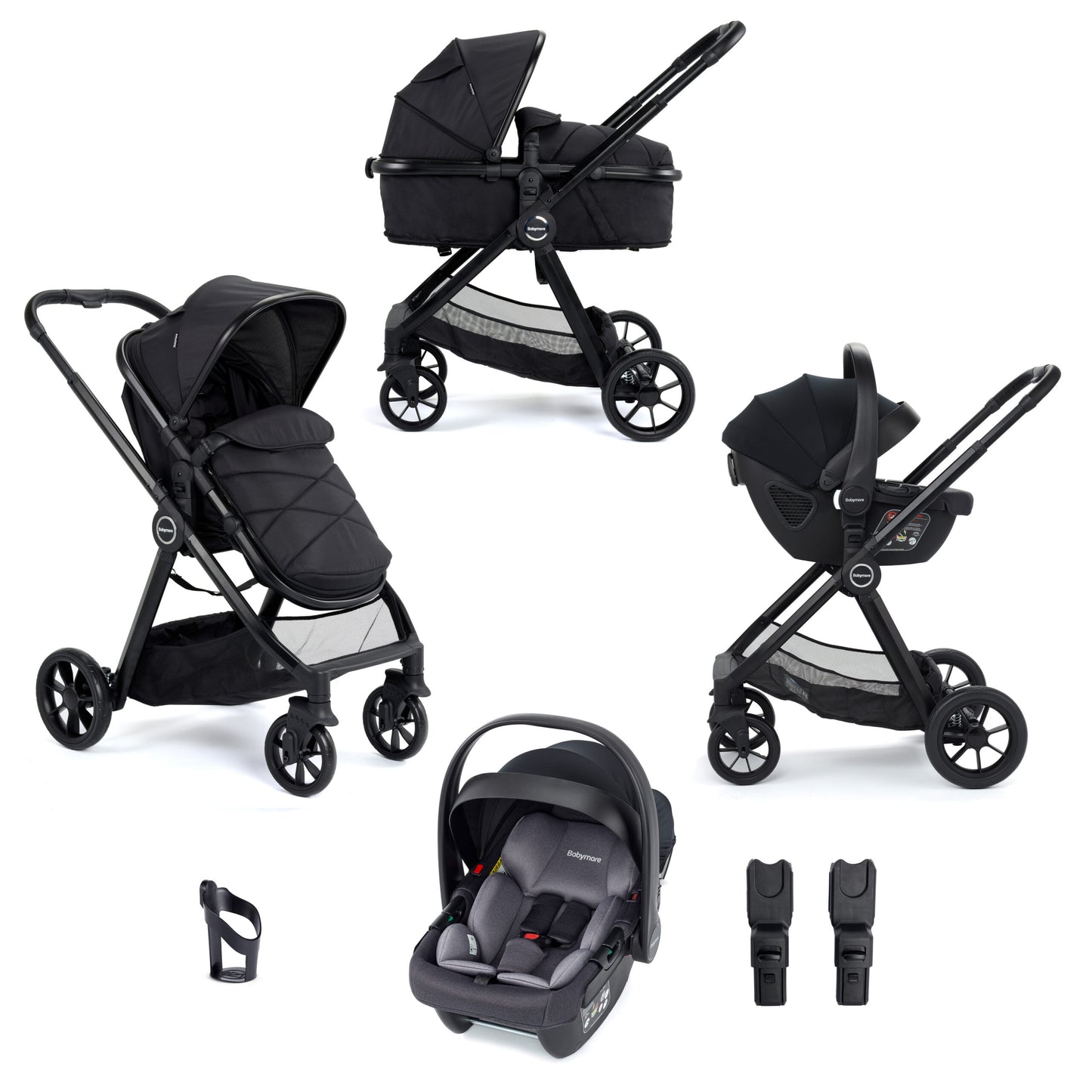 Babymore Mimi Travel System Coco i-Size Car Seat – Black