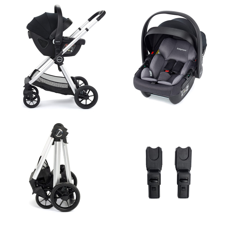 Babymore Mimi Travel System Coco i-Size Car Seat – Silver