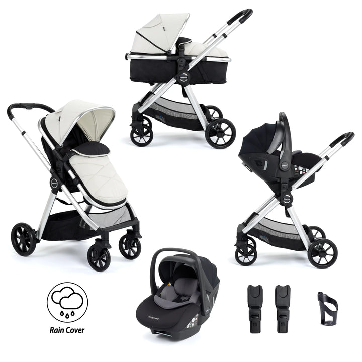 Babymore Mimi Travel System Pecan i-Size Car Seat – Silver