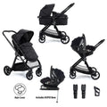 Babymore Mimi Travel System Pecan i-Size Car Seat with ISOFIX Base – Black