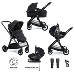 Babymore Mimi Travel System Pecan i-Size Car Seat with ISOFIX Base – Black