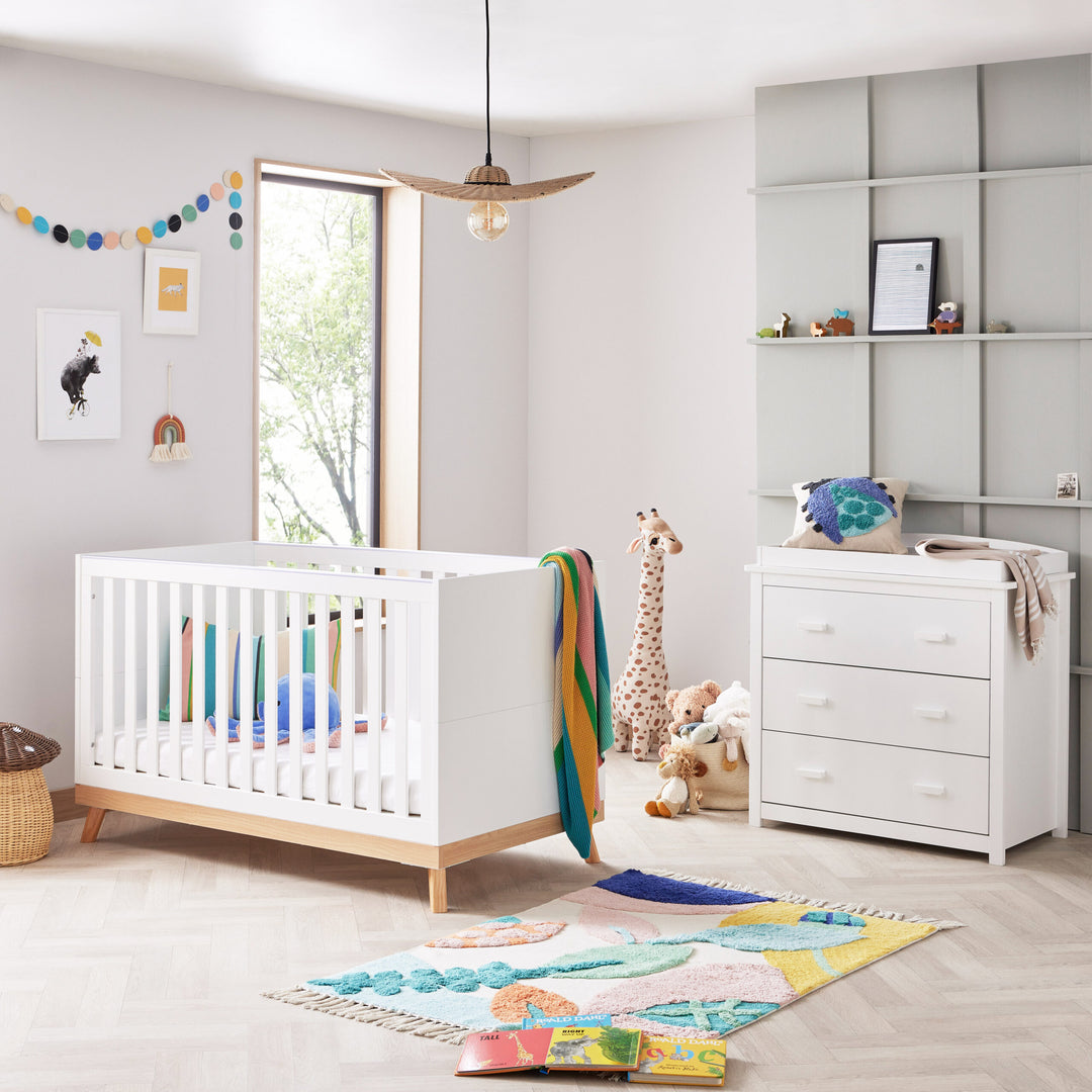 Babymore Mona 2 Piece Nursery Room Set – White