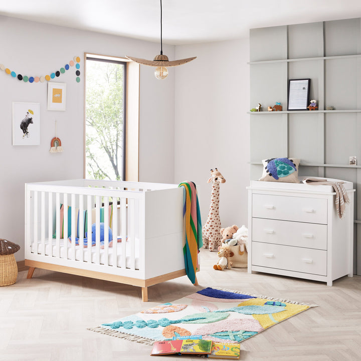 Babymore Mona 2 Piece Nursery Room Set – White