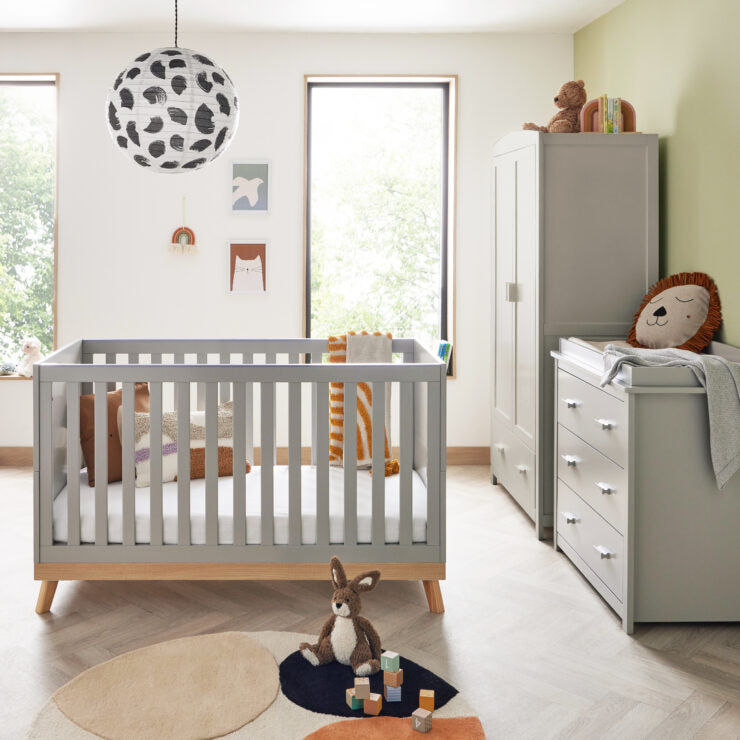 Babymore Mona 3 Piece Nursery Room Set – Grey