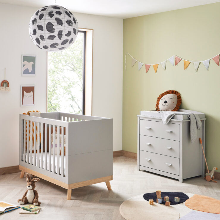 Babymore Mona Mini 2 Piece Nursery Room Set – Grey