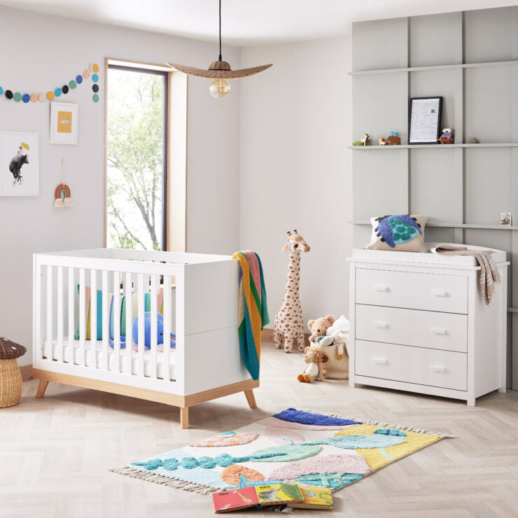 Babymore Mona Mini 2 Piece Nursery Room Set – White