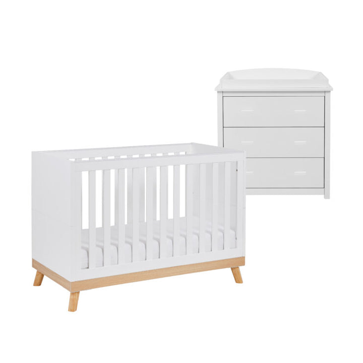 Babymore Mona Mini 2 Piece Nursery Room Set – White