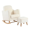 Bebe & Beyond Soother Nursing Chair + Stool – Boucle Collection Off White