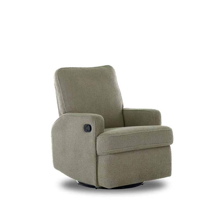 Obaby Madison Swivel Glider Recliner Chair - Teddy Fabric Olive