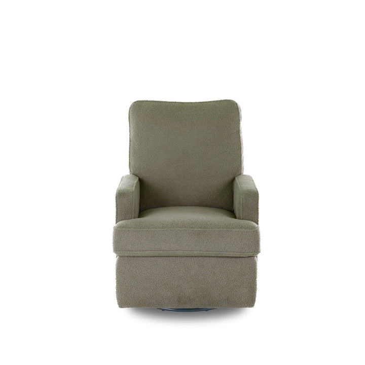 Obaby Madison Swivel Glider Recliner Chair - Teddy Fabric Olive