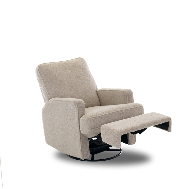 Obaby Madison Electric Swivel Glider Recliner Chair - Teddy Fabric Truffle