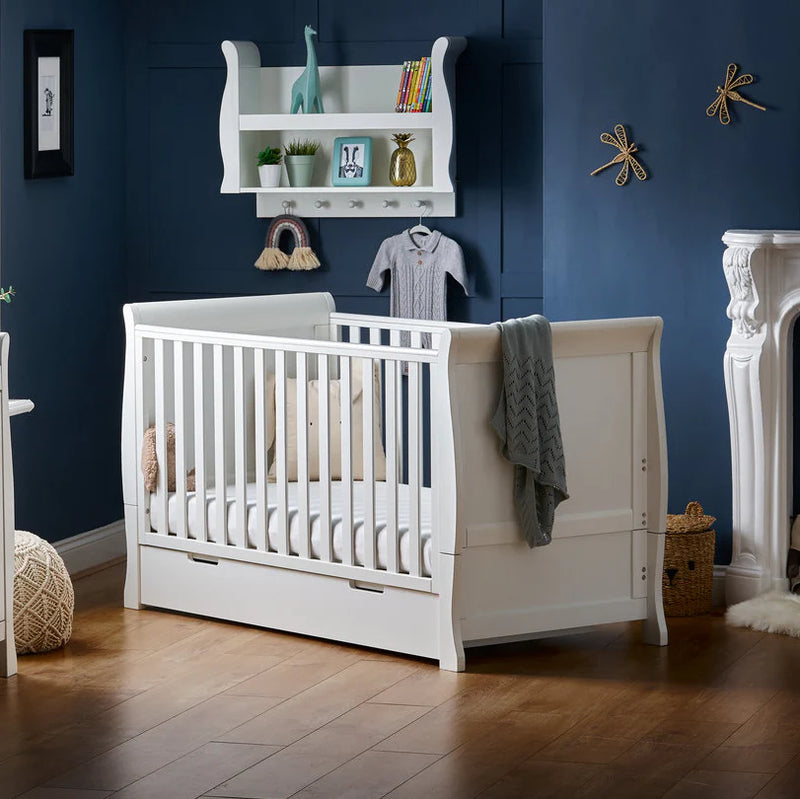 Obaby Stamford Classic Sleigh Cot Bed - White
