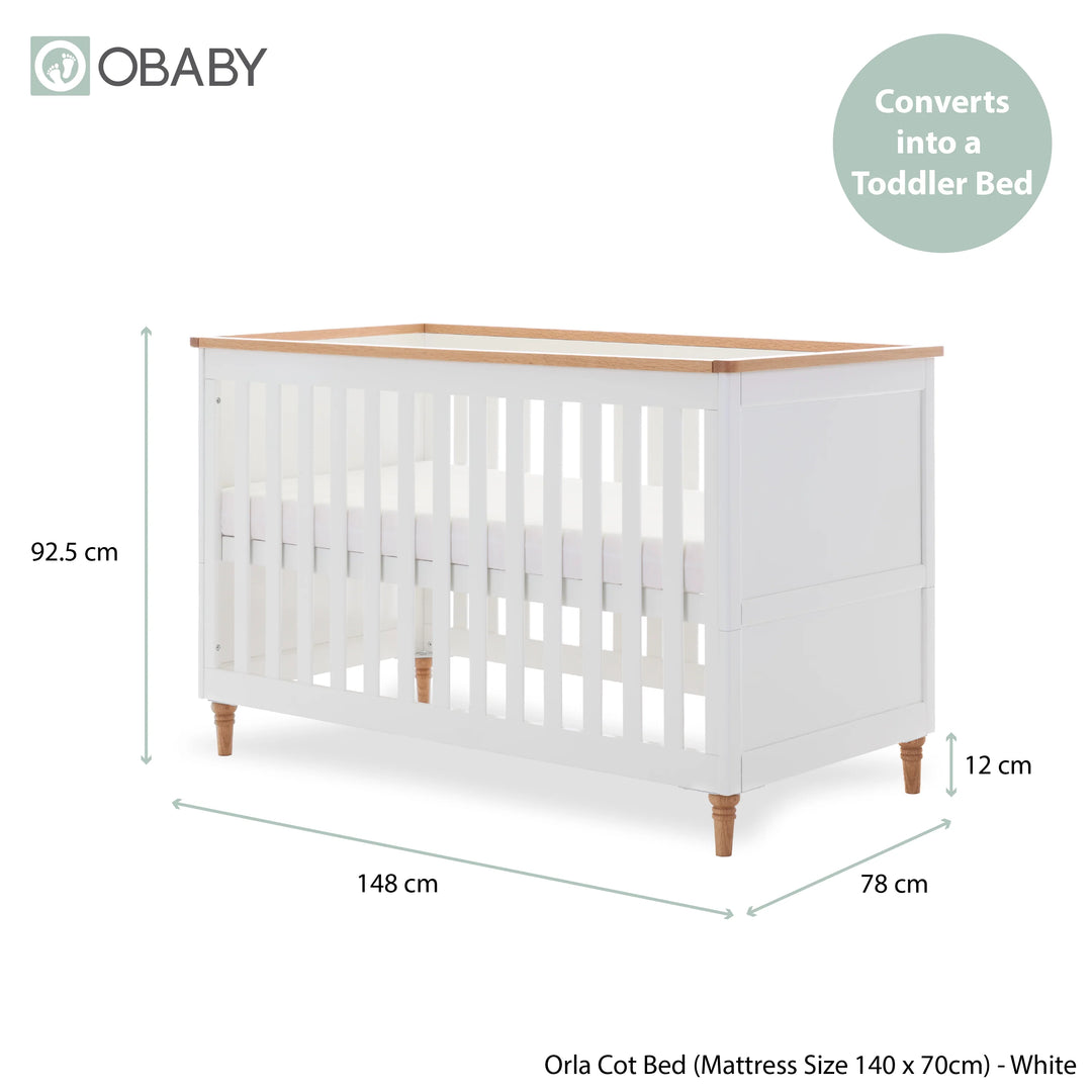 Obaby Orla 3 Piece Room Set - White with Oak