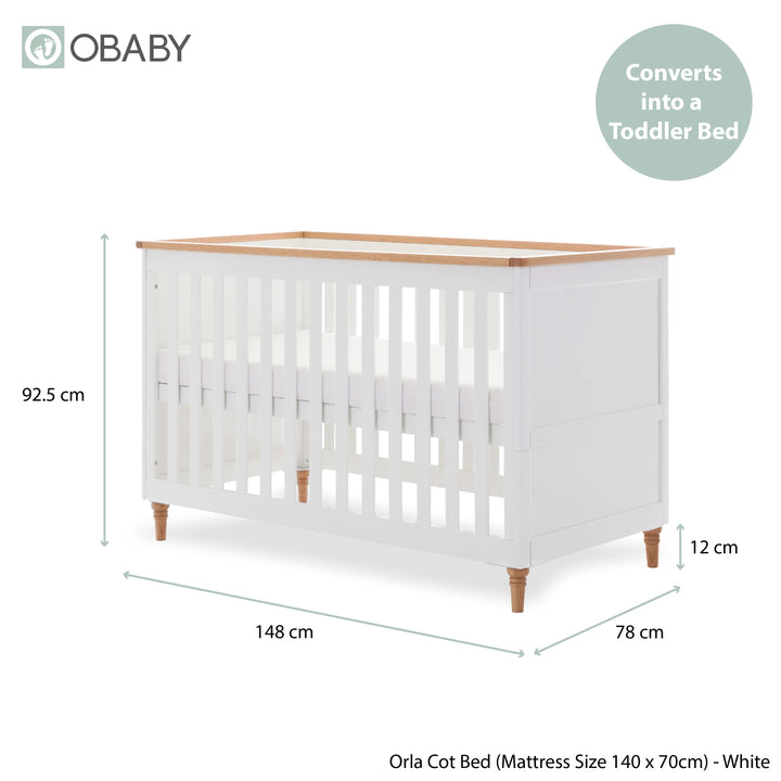 Obaby Orla 3 Piece Room Set - White with Oak