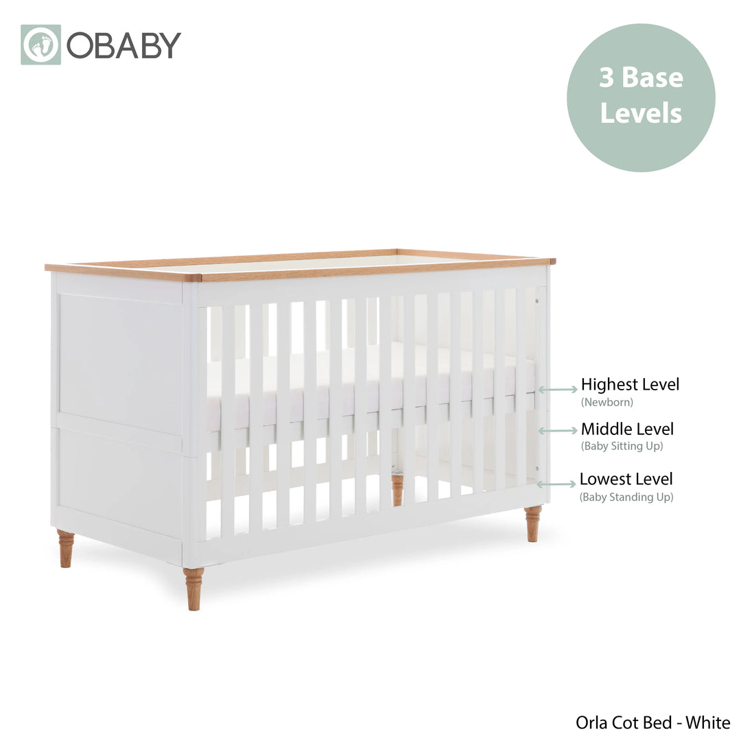 Obaby Orla 3 Piece Room Set - White with Oak