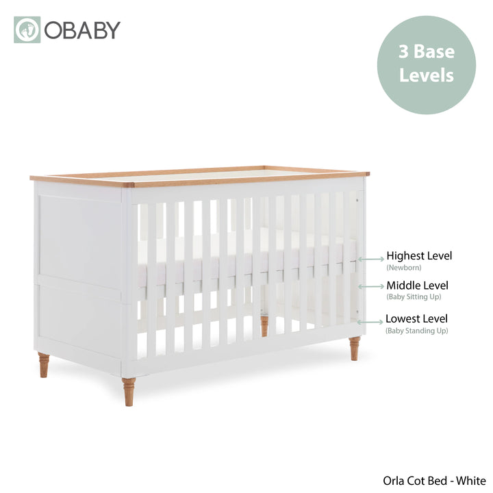 Obaby Orla 3 Piece Room Set - White with Oak