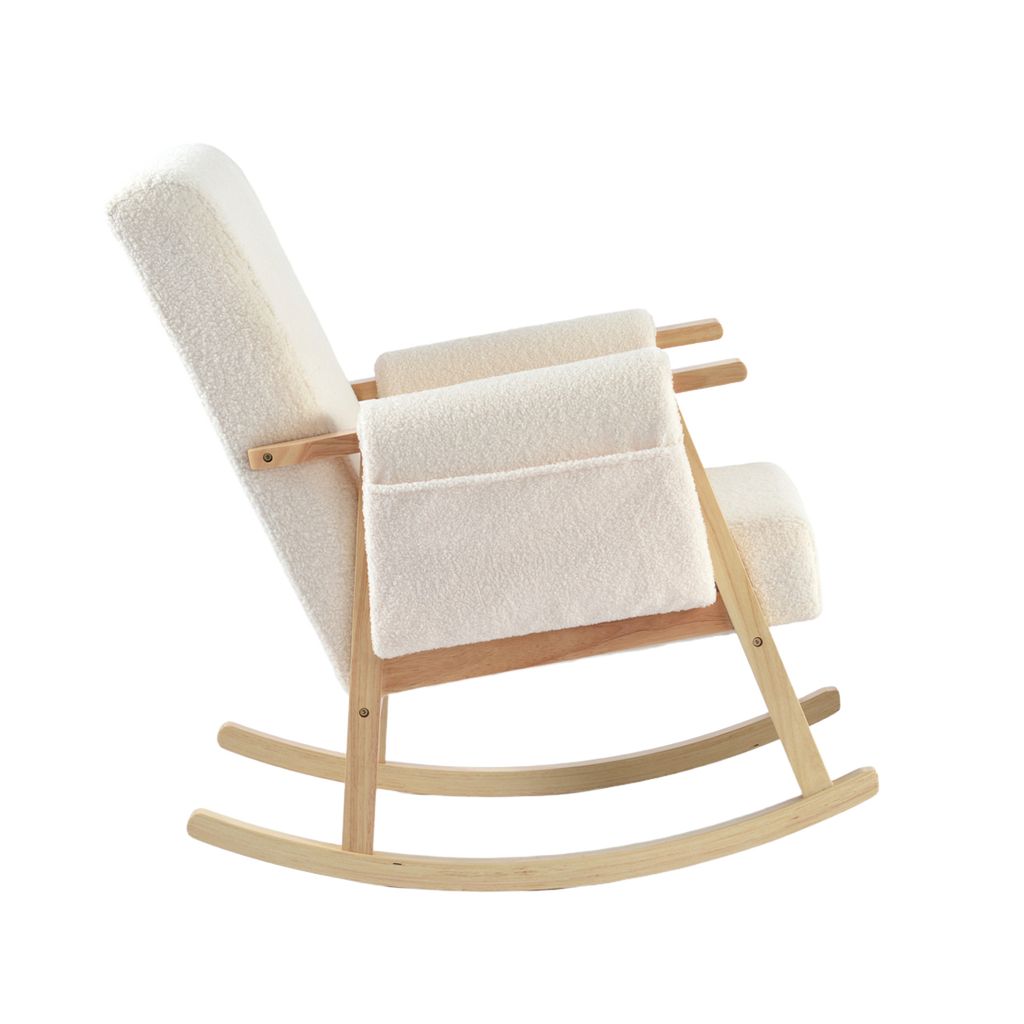Bebe & Beyond Storyteller Nursing Chair & Stool – Off White Teddy Boucle