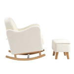 Bebe & Beyond Soother Nursing Chair + Stool – Boucle Collection Off White