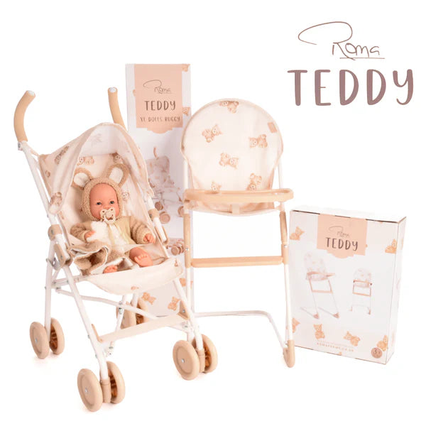 Roma Teddy Doll - Cries with Dummy 37cm