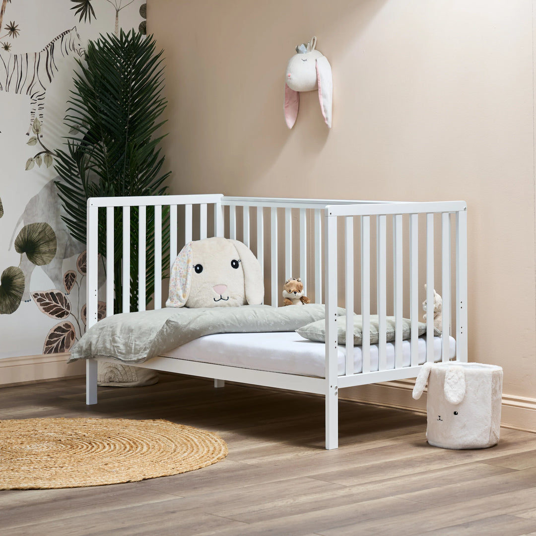 Obaby Bantam Cot Bed + Fibre Mattress - White