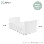 Obaby Stamford Classic Sleigh Cot Bed - White