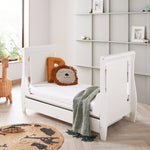 Babymore Stella Sleigh Drop Side Cot Bed - White