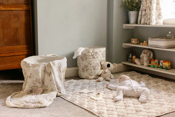The Gilded Bird Antique Rose Quilted Playmat