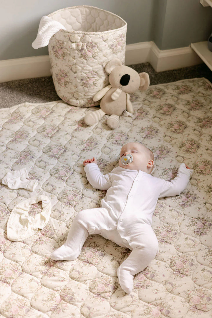 The Gilded Bird Antique Rose Quilted Playmat