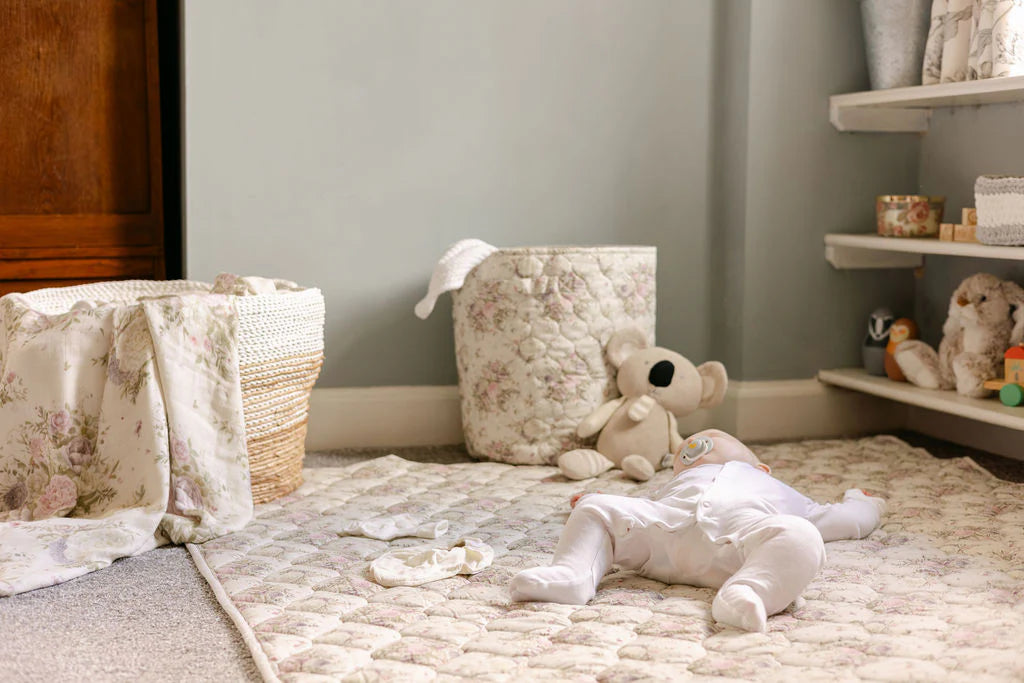 The Gilded Bird Antique Rose Quilted Playmat