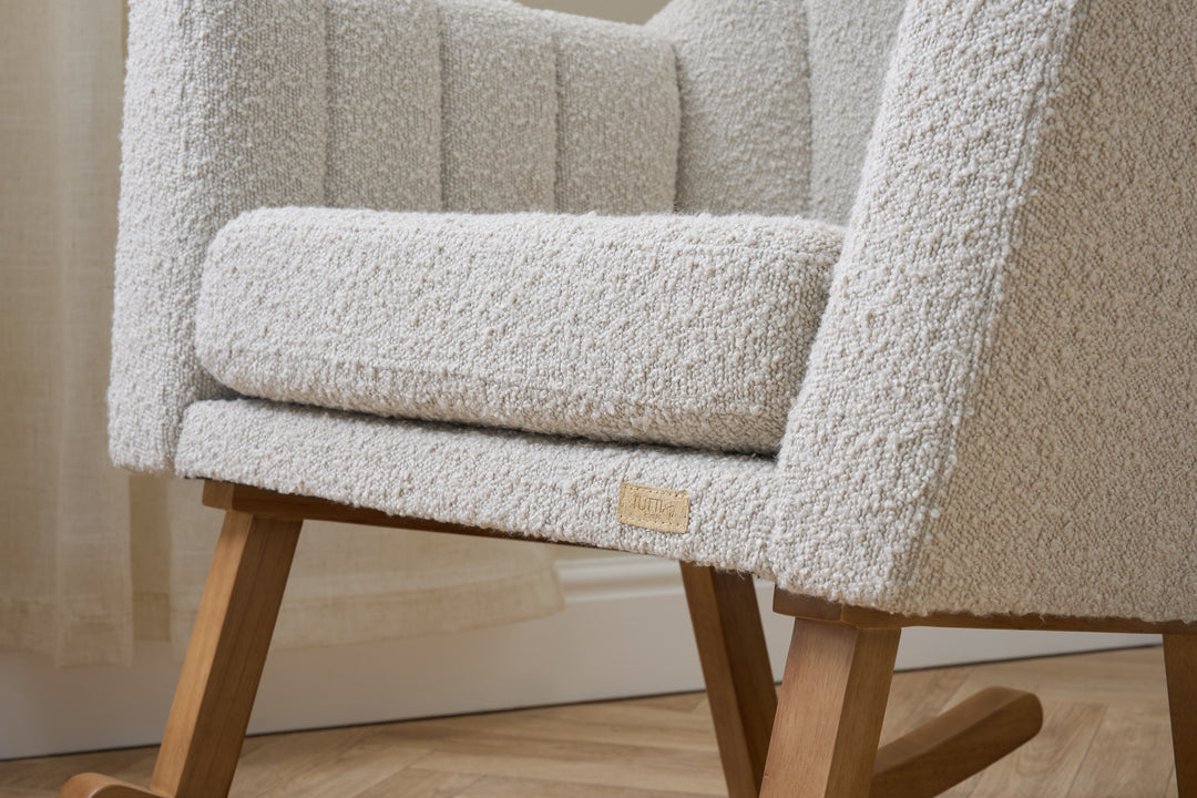 Tutti Bambini Jonah Luxe Rocking Chair & Foot Stool - Boucle Mushroom