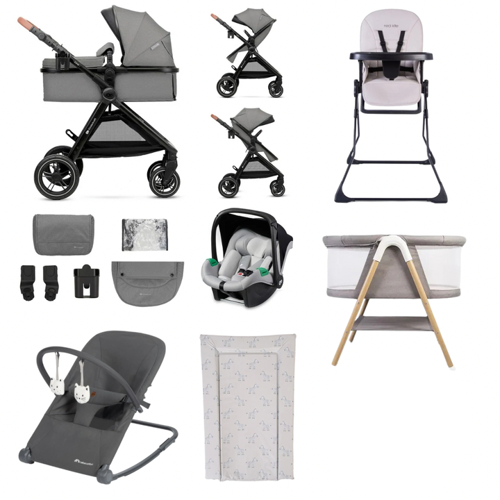 Kinderkraft Esme Travel System Essentials Bundle - Moonlight Grey
