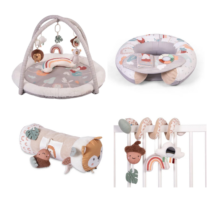 Redkite Play Gym, Spiraloo, Tummy Time Roll & Sit Me Up Ring Play Set - Woodland Walk