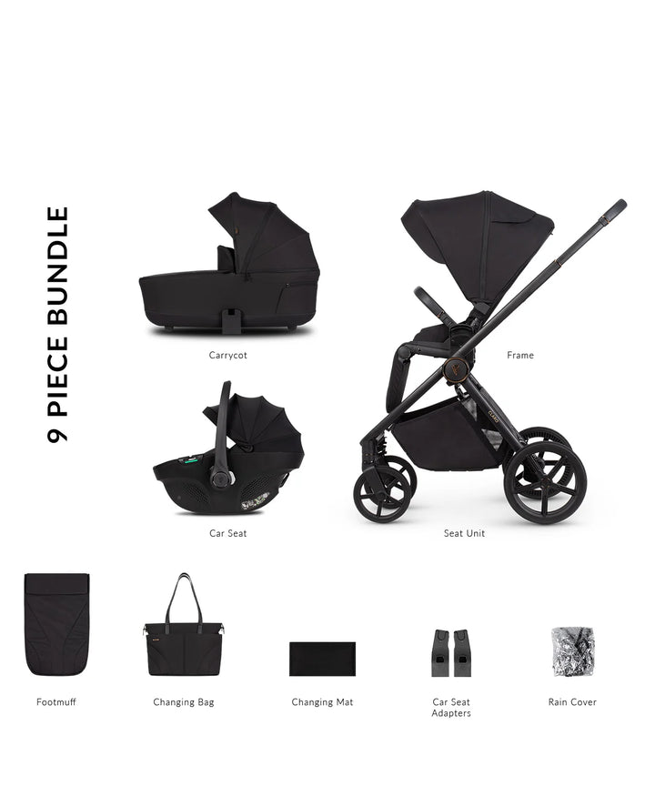 Venicci Claro 3in1 Travel System Inc Tiago Car Seat - Noir