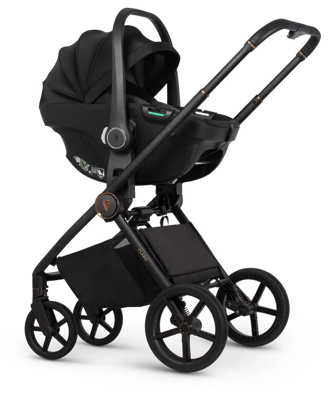 Venicci Claro 3-in-1 Pushchair with Tiago 360 Car Seat and Base Bundle - Noir