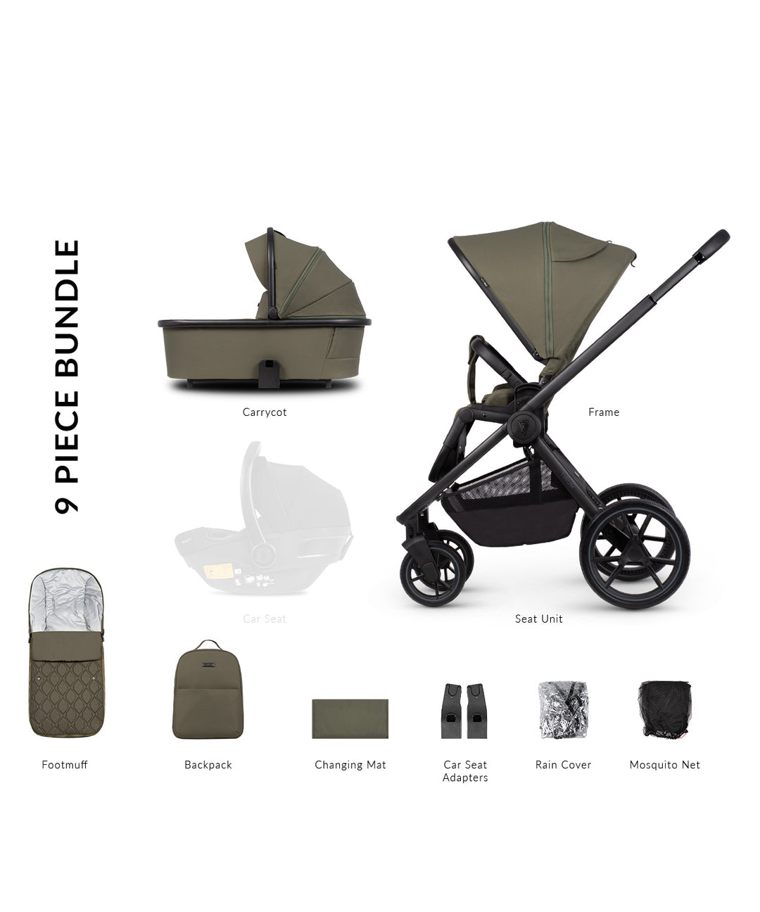 Venicci Tinum Edge 2in1 Travel System - Moss